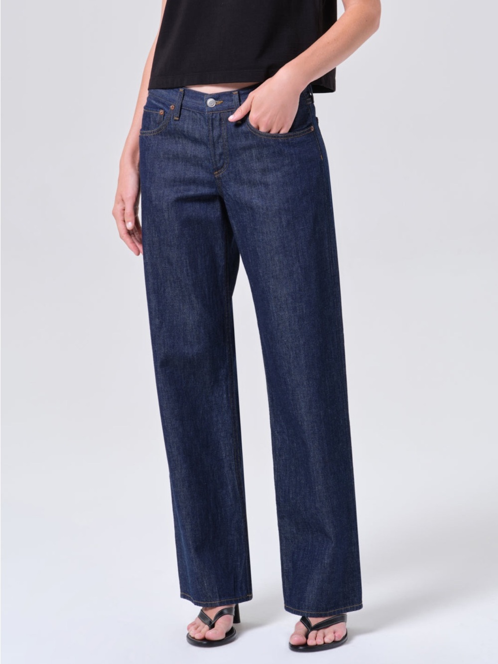 AGOLDE Low Rise Loose Weightless Jeans Pure Dark Wash Size 27